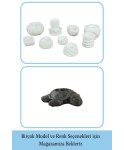 Beyaz Mumluk Şamdan 3 Adet Tealight ve İnce Mum Uyumlu Kaplumbağa Model